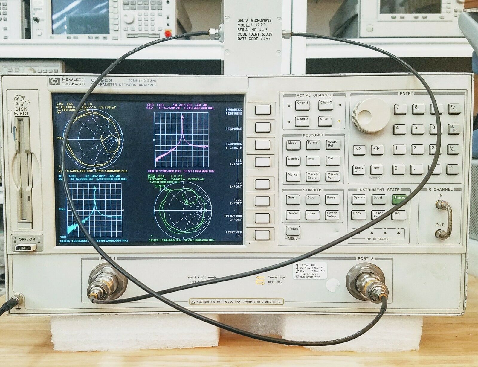 HP/Agilent 8719ES – Opts 007,1D5,010 13.5 GHz Vector Network